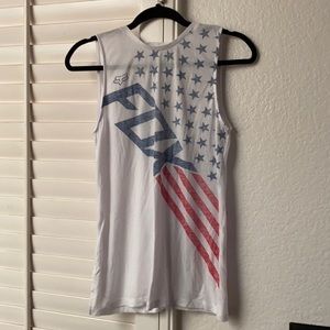 Fox racing red white and true tank